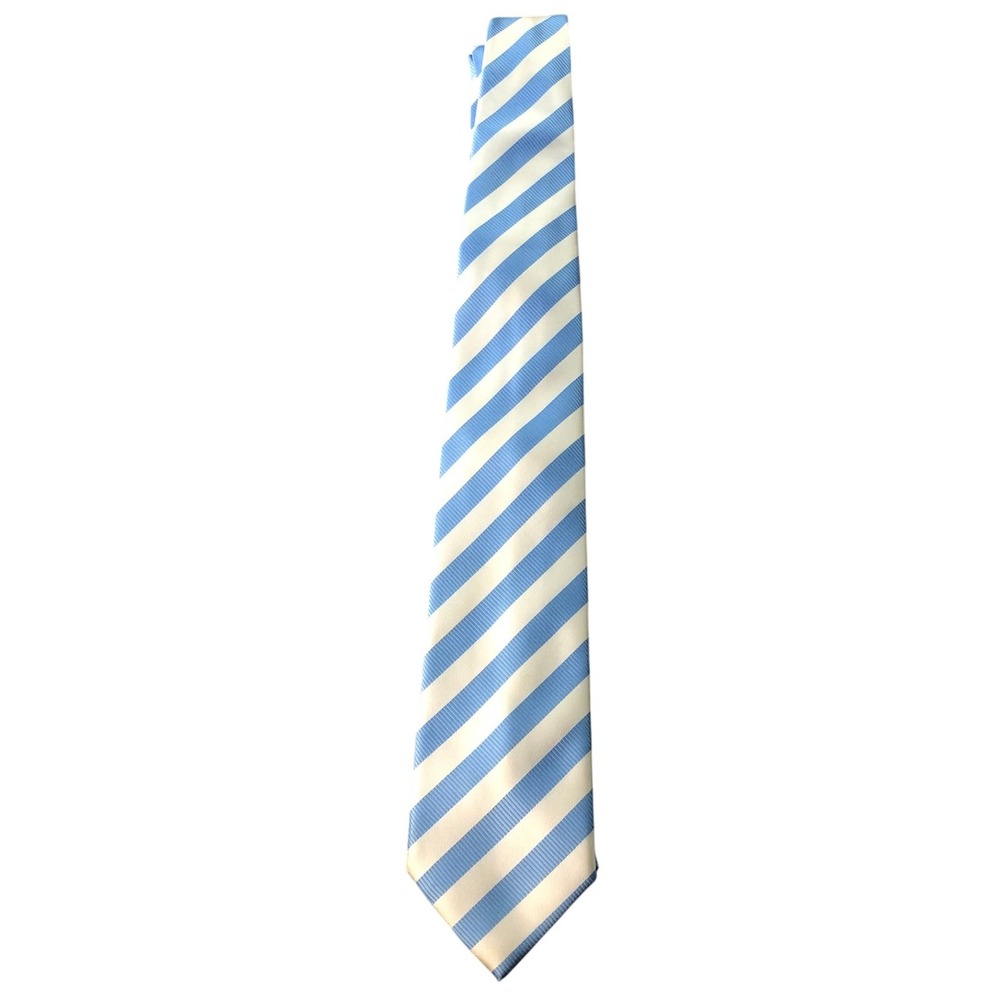 Men's‎ HPI Direct Blue and White Striped Necktie Business Casual